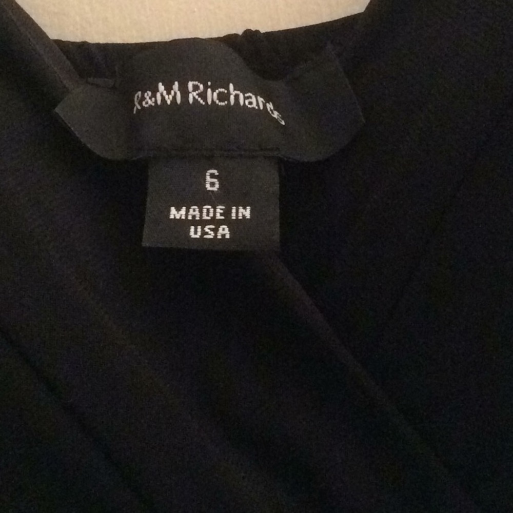 Stunning Little Black V Neck Dress   (R&M Richards)